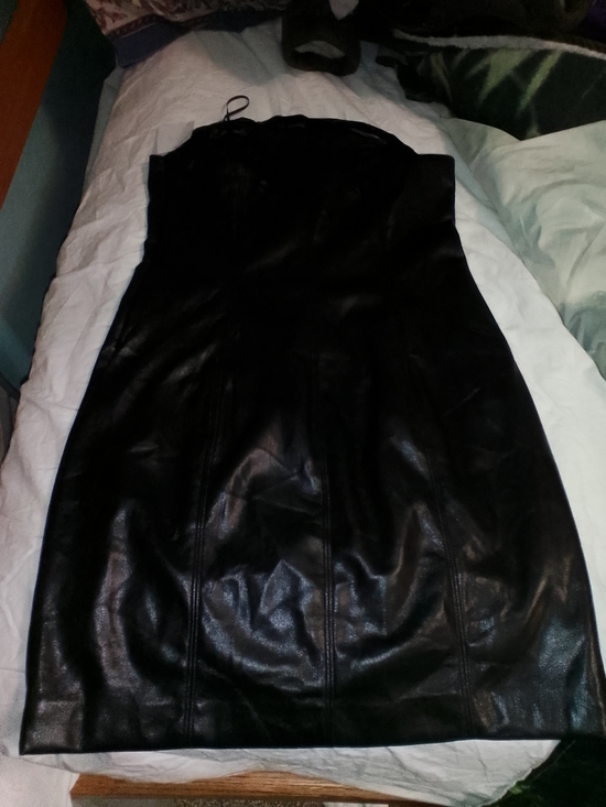 Nordstrom Dresses & Skirts - Nordstrom Black Strapless Faux Leather Dress